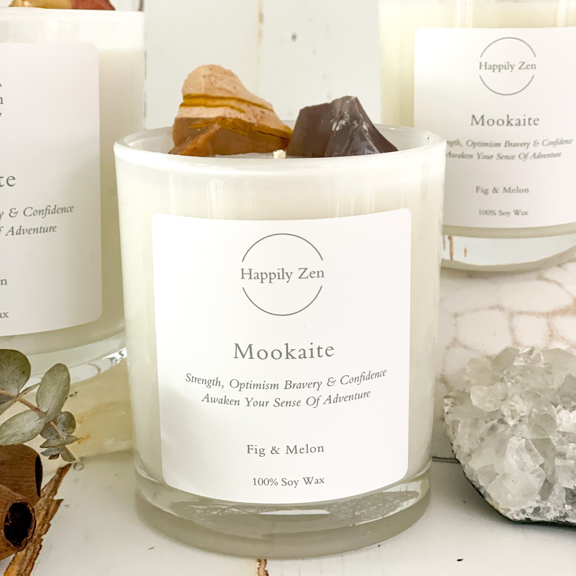 Mookaite - Fig & Melon Candle-Happily Zen