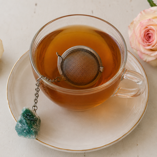 Moss Agate Crystal Tea Strainer #930-Happily Zen