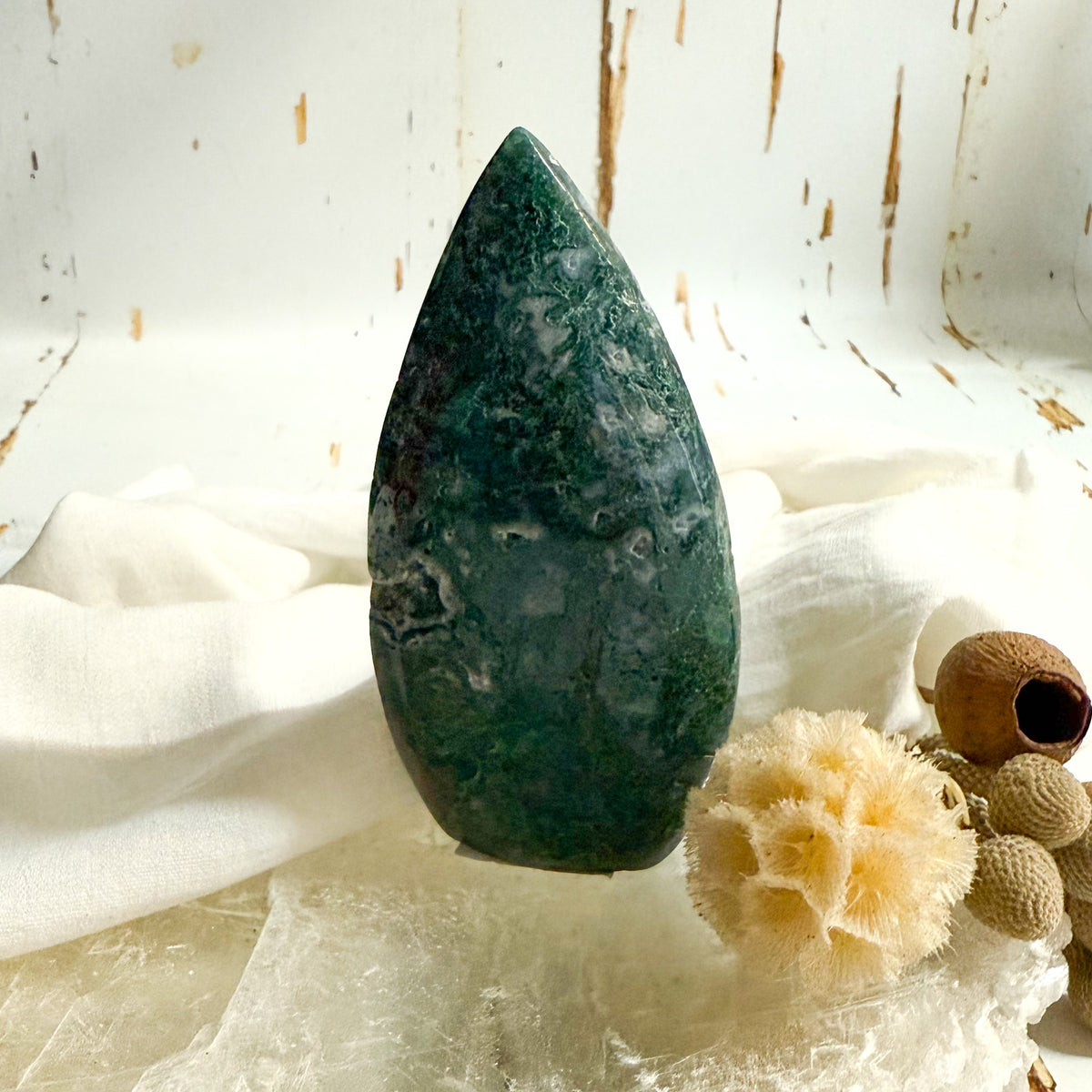 Moss Agate Flame #1065-Happily Zen