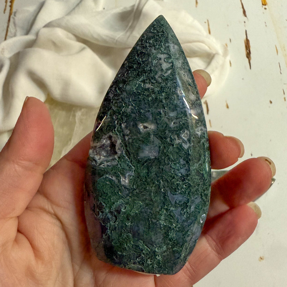 Moss Agate Flame #1065-Happily Zen