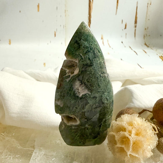 Moss Agate Flame #1066-Happily Zen