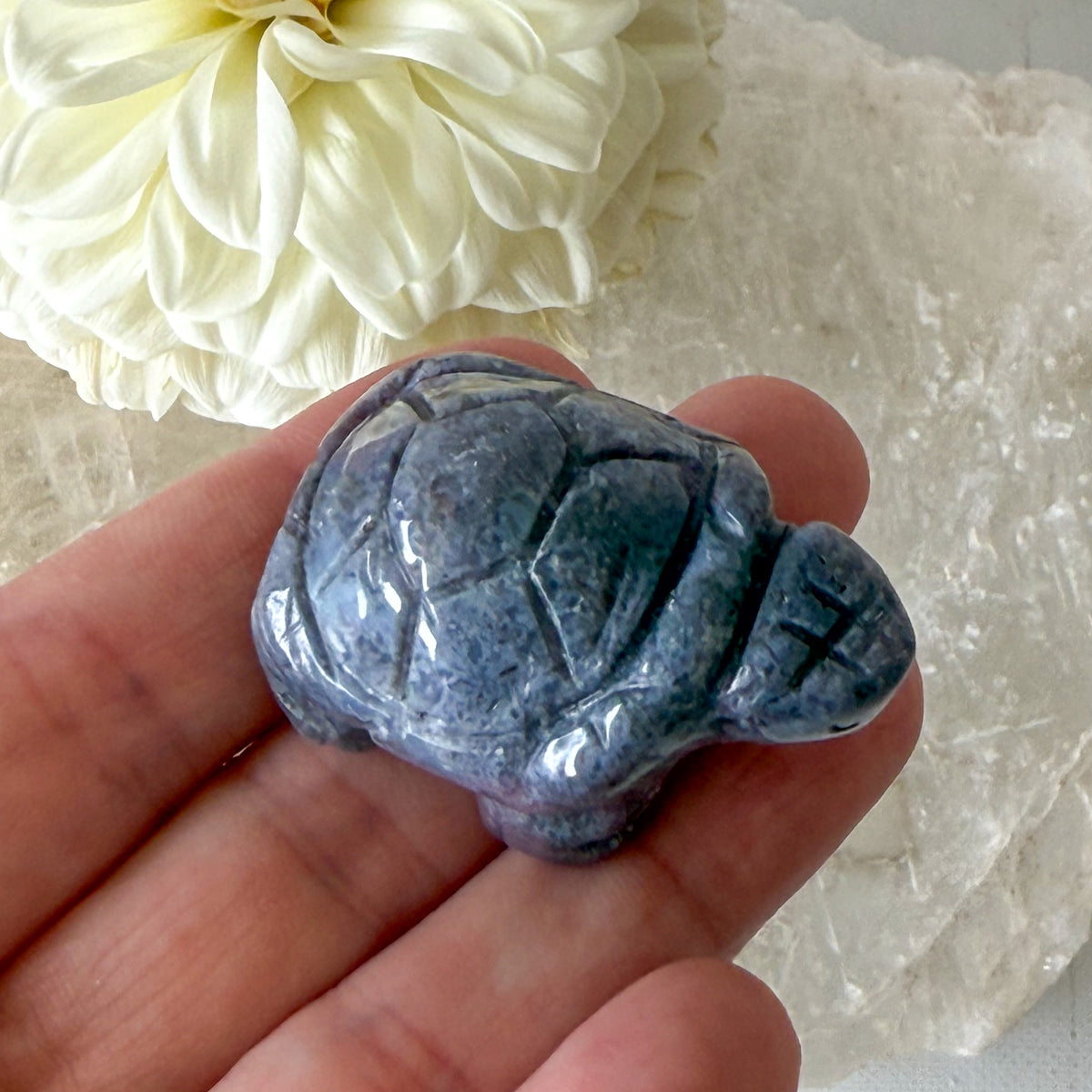 Moss Agate Turtle #1063-Happily Zen