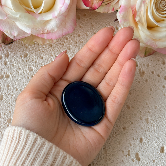 Obsidian Worry Stone #968-Happily Zen
