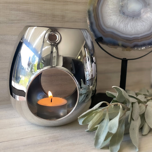 Oil / Melt Burner - Silver-Happily Zen