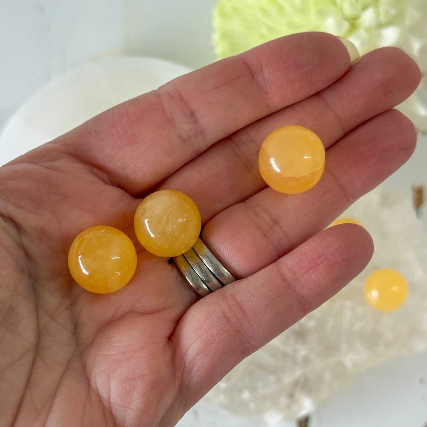 Orange Calcite Mini Sphere #1399-Happily Zen