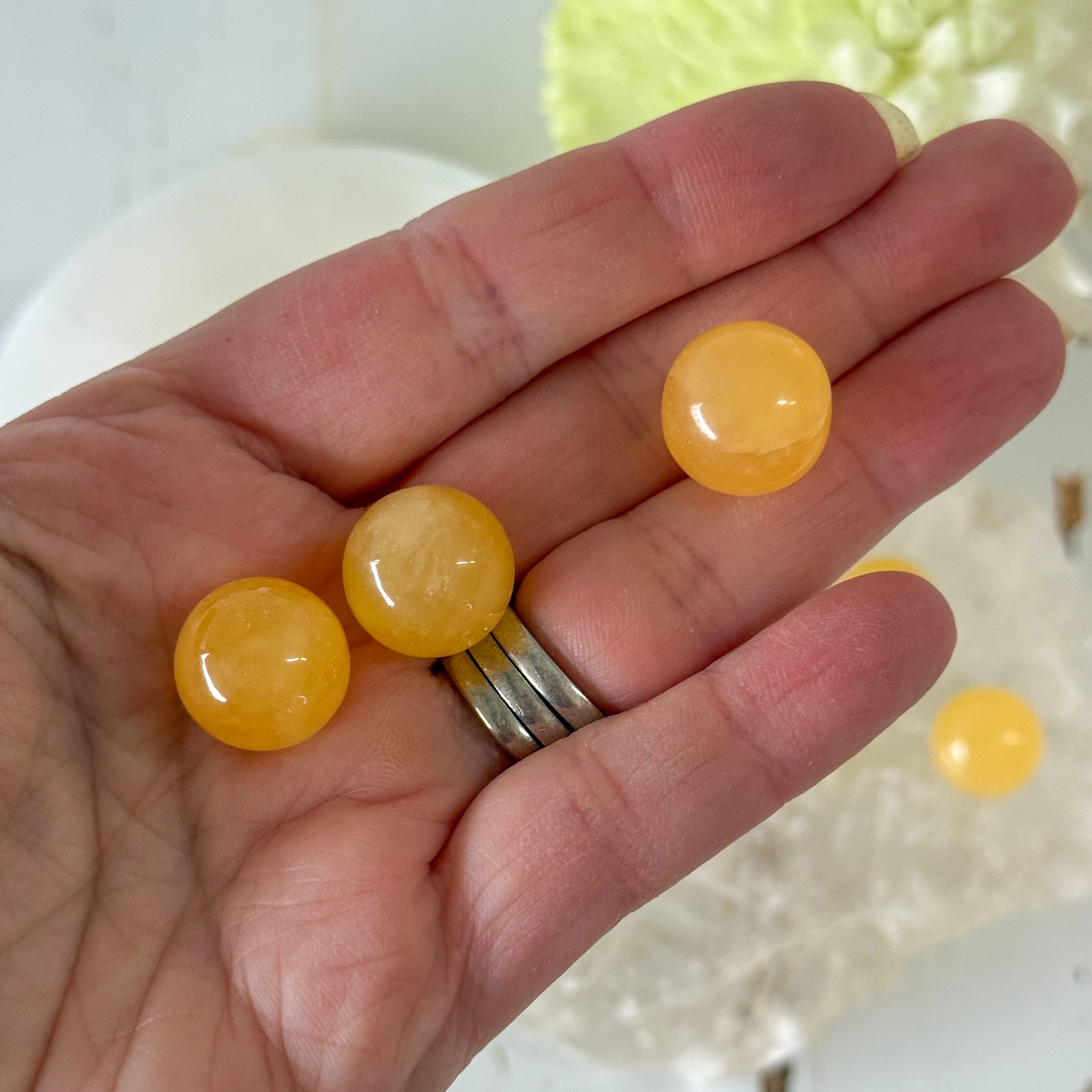 Orange Calcite Mini Sphere #1399-Happily Zen
