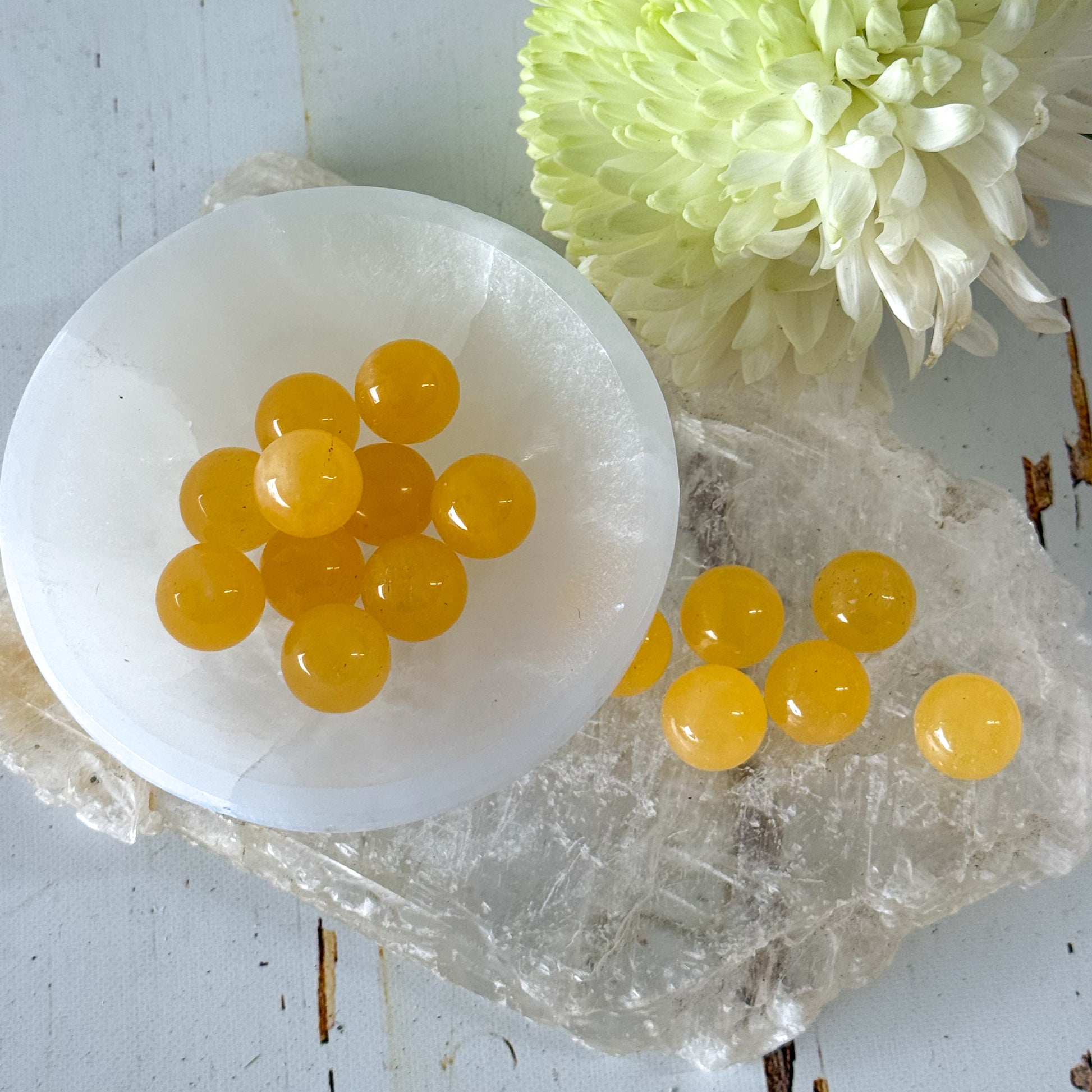 Orange Calcite Mini Sphere #1399-Happily Zen