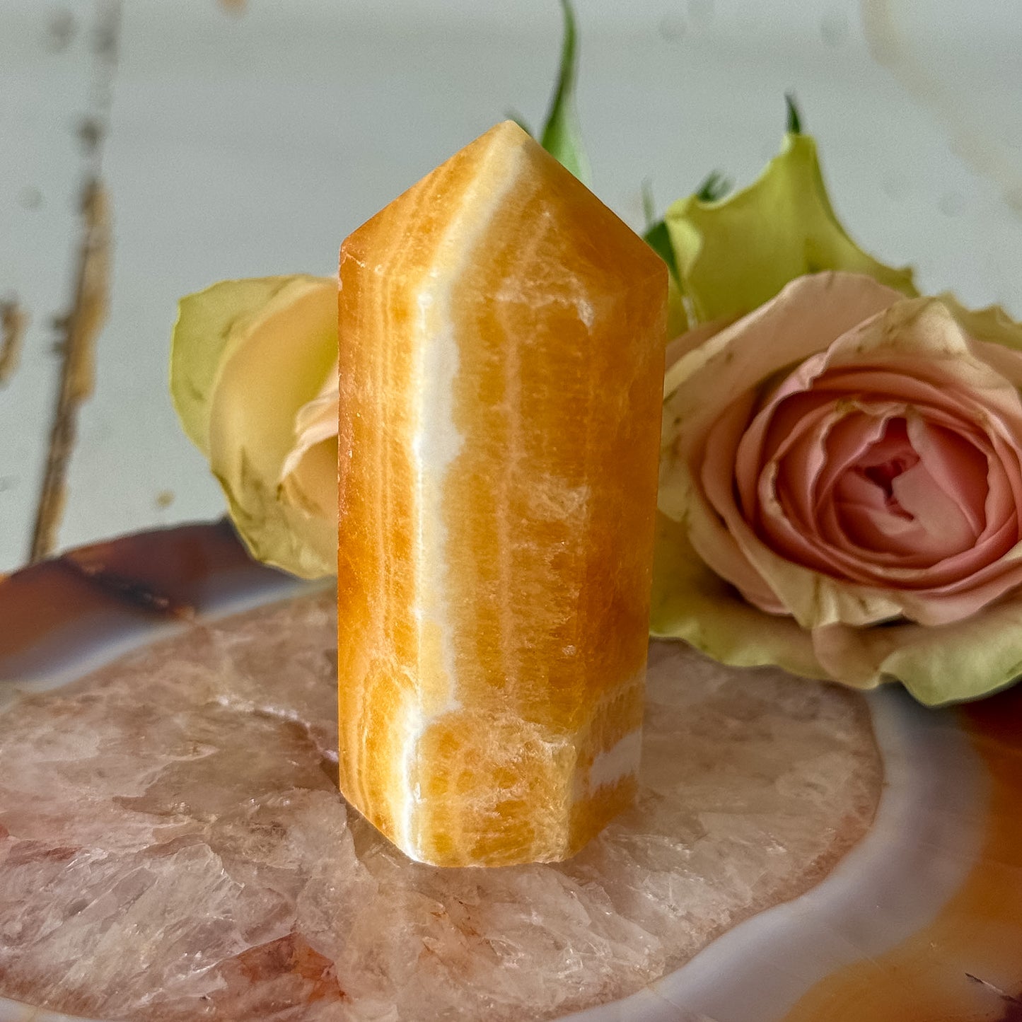 Orange Calcite Tower #1333-Happily Zen