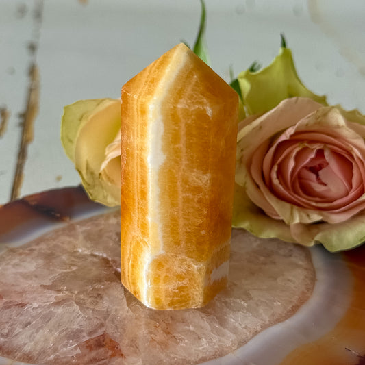 Orange Calcite Tower #1333-Happily Zen