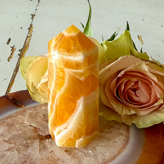 Orange Calcite Tower #1335-Happily Zen