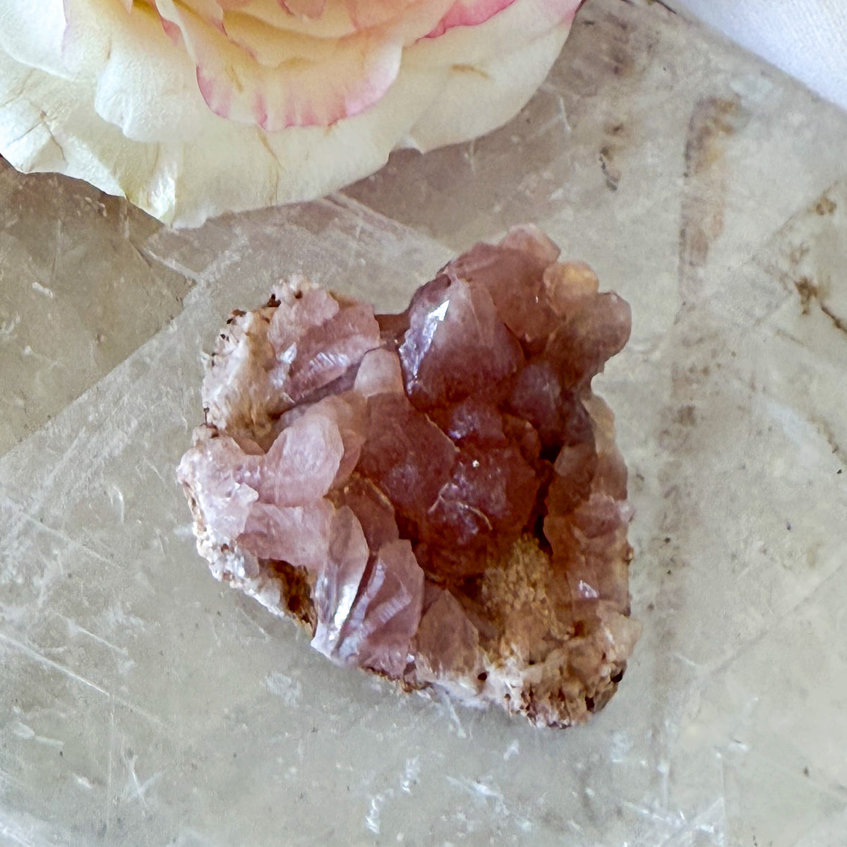 Pink Amethyst Cluster #1048-Happily Zen
