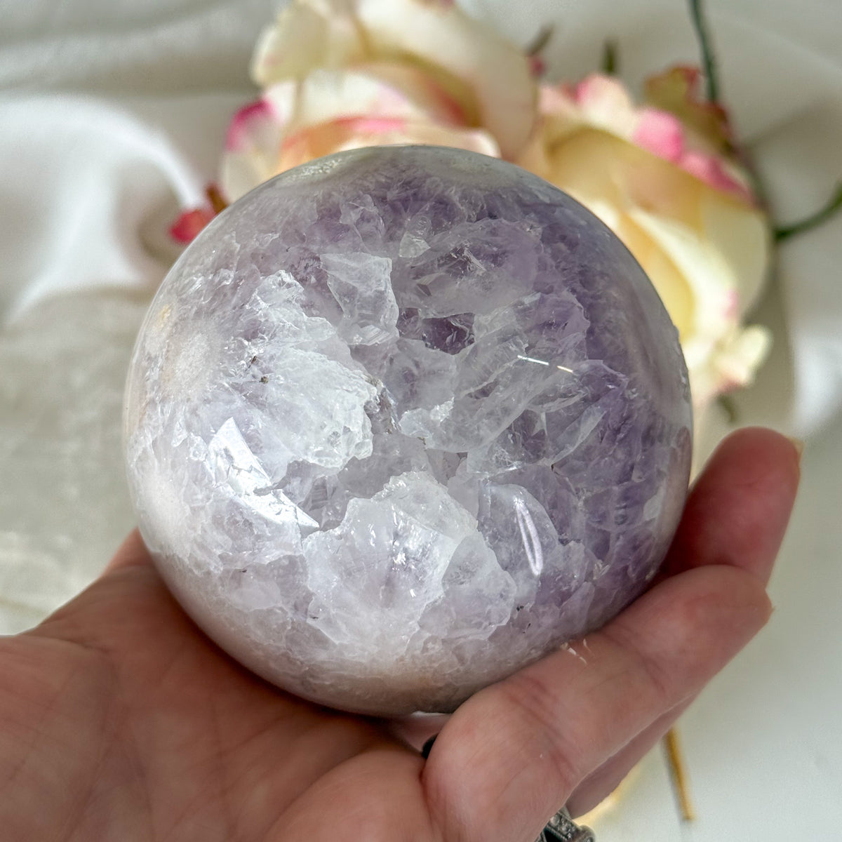Pink Amethyst Sphere #1073-Happily Zen
