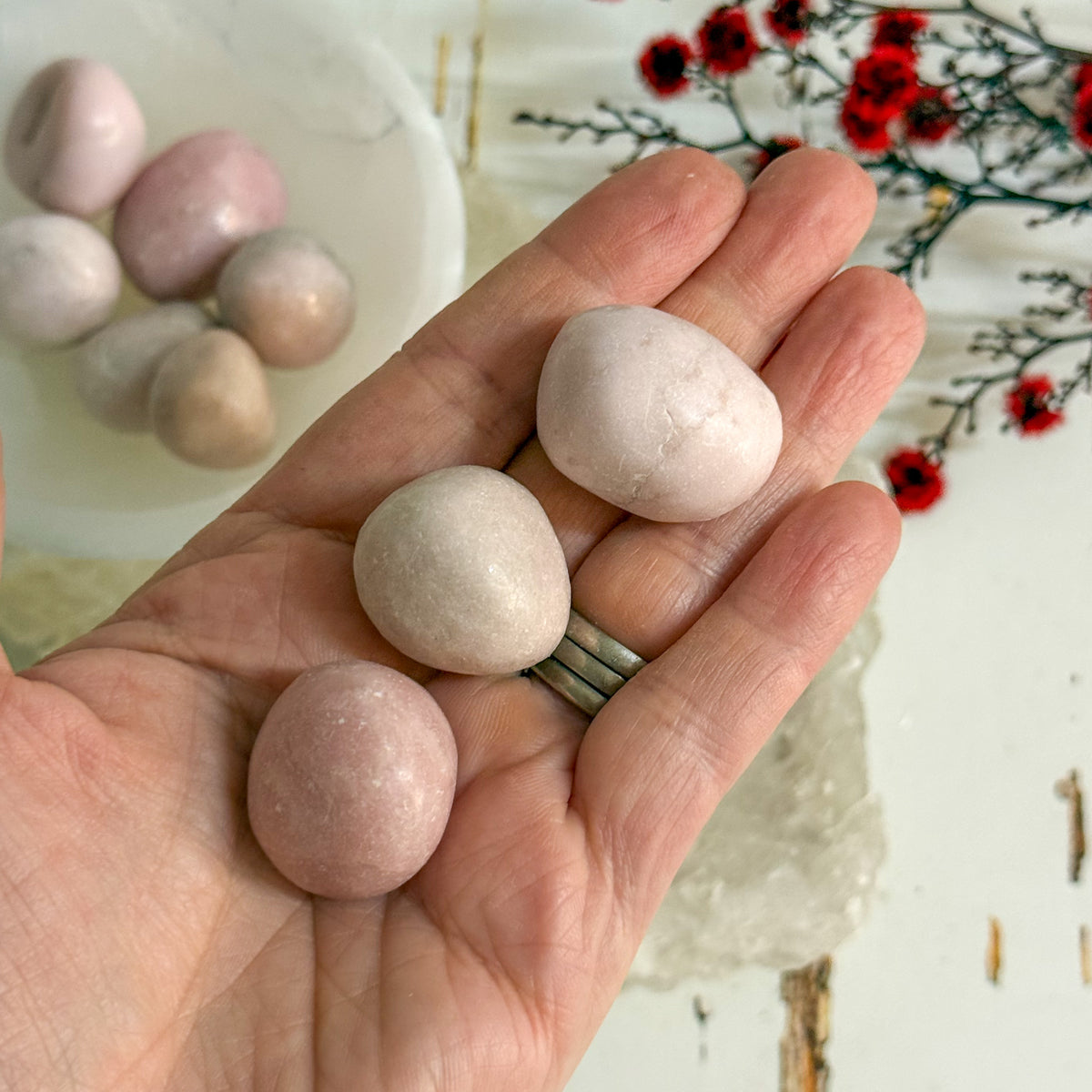 Pink Opal Tumble Stone-Happily Zen