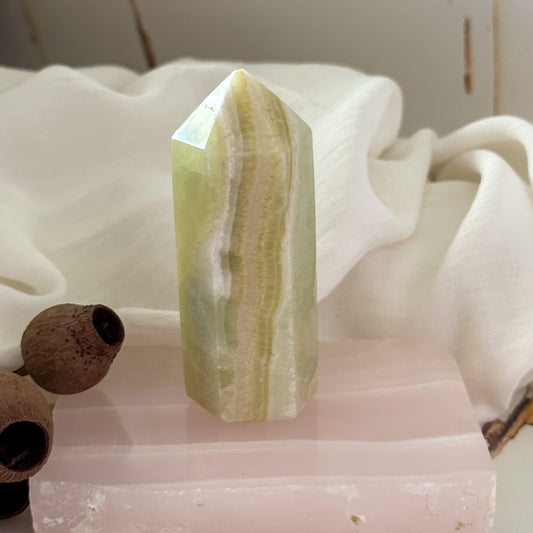 Pistachio Calcite Tower #634-Happily Zen