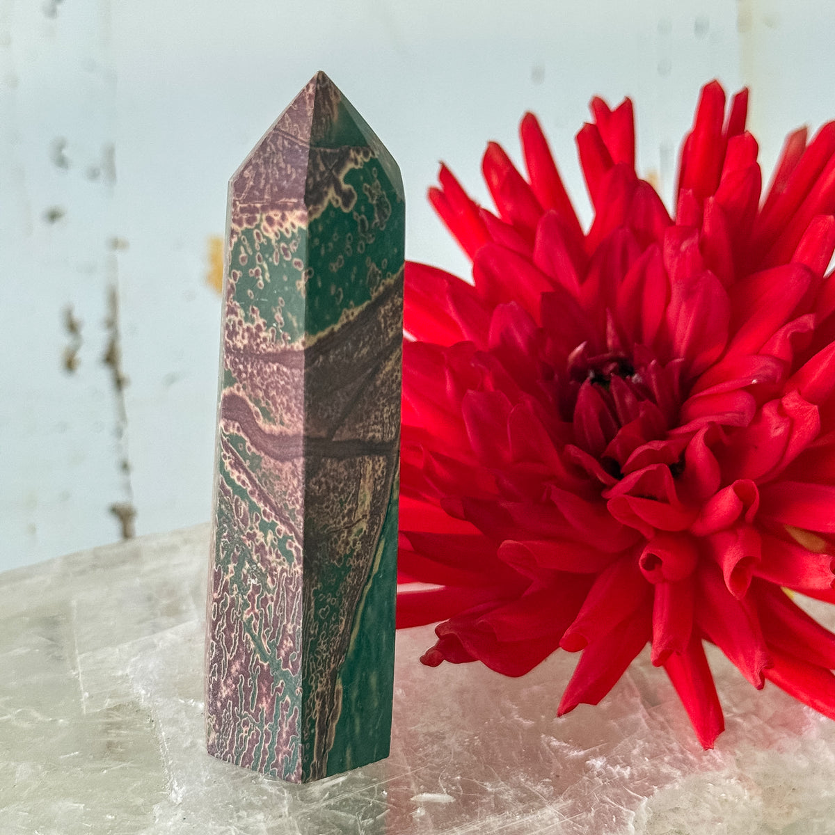 Polychrome Jasper Tower #1285-Happily Zen