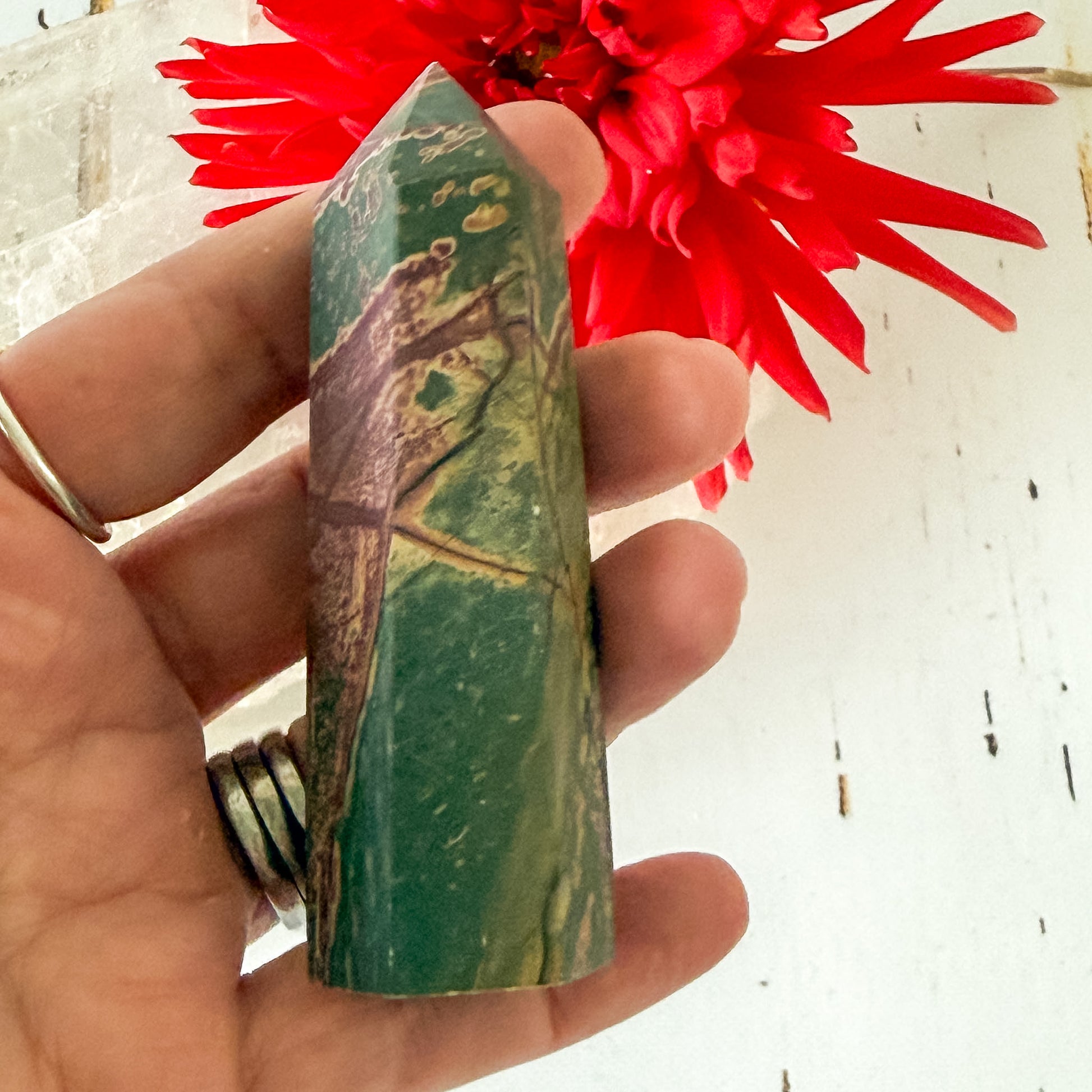 Polychrome Jasper Tower #1285-Happily Zen