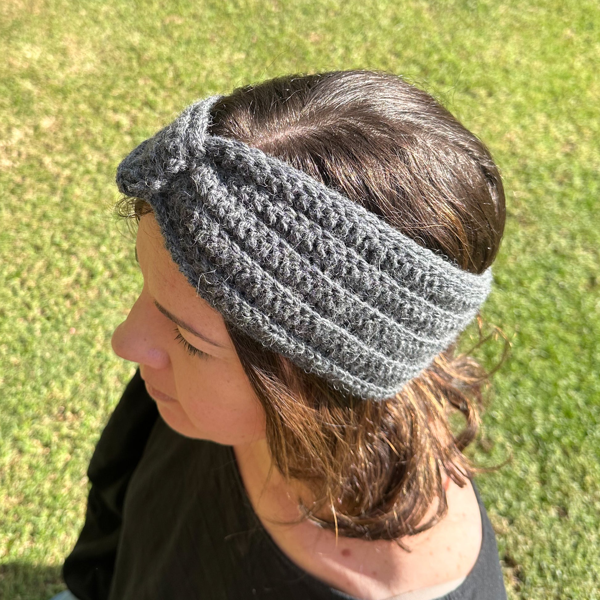 Pure Wool Crochet Headband #1054-Happily Zen