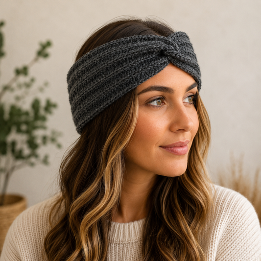 Pure Wool Crochet Headband #1054-Happily Zen