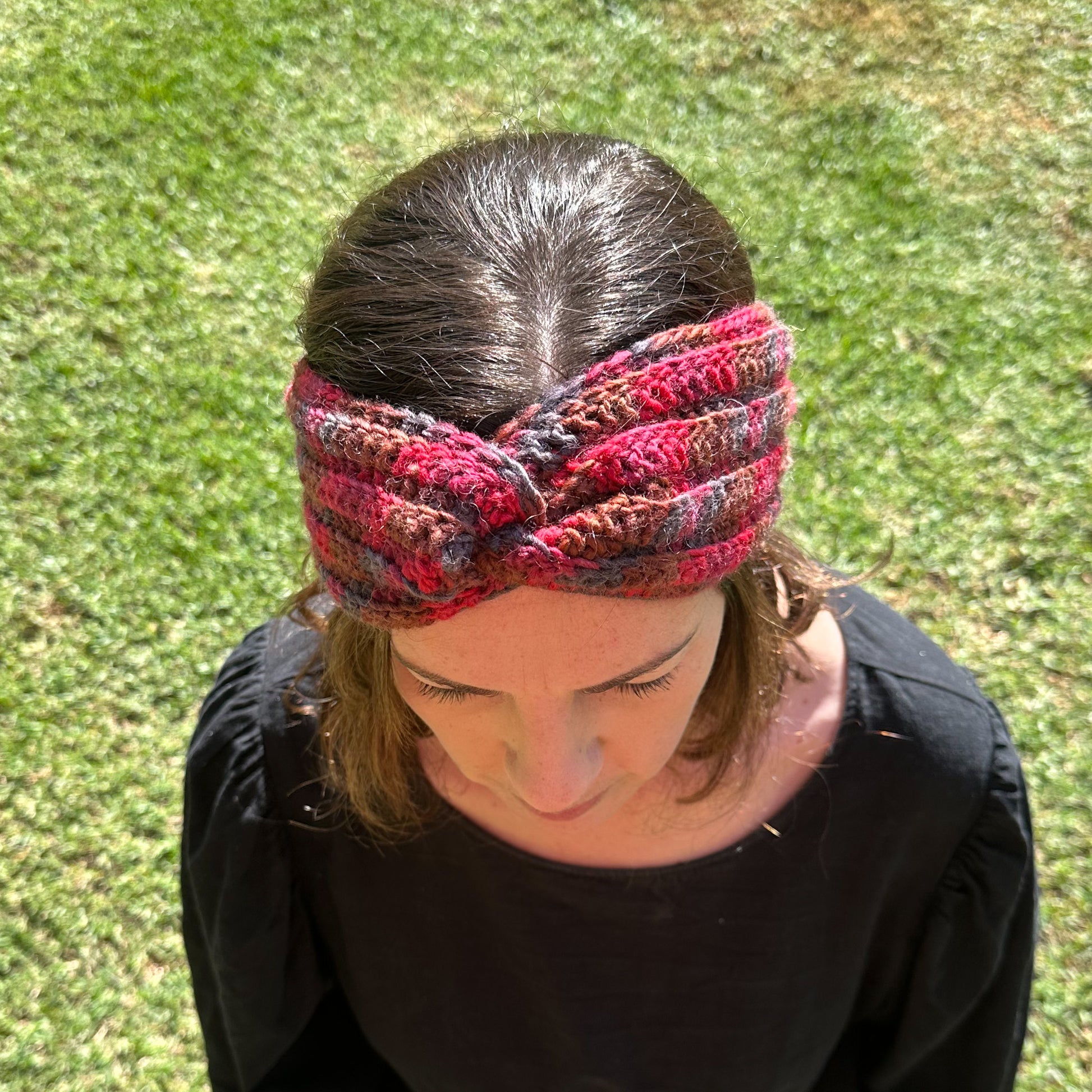 Pure Wool Crochet Headband #1055-Happily Zen