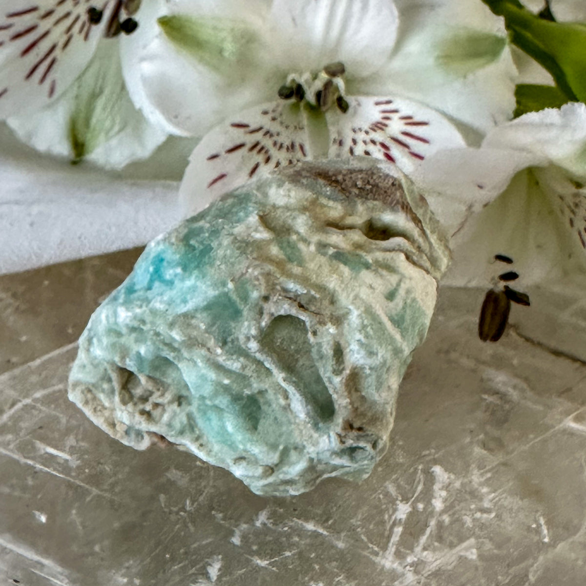 Raw Blue Aragonite #1040-Happily Zen