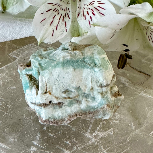 Raw Blue Aragonite #1040-Happily Zen
