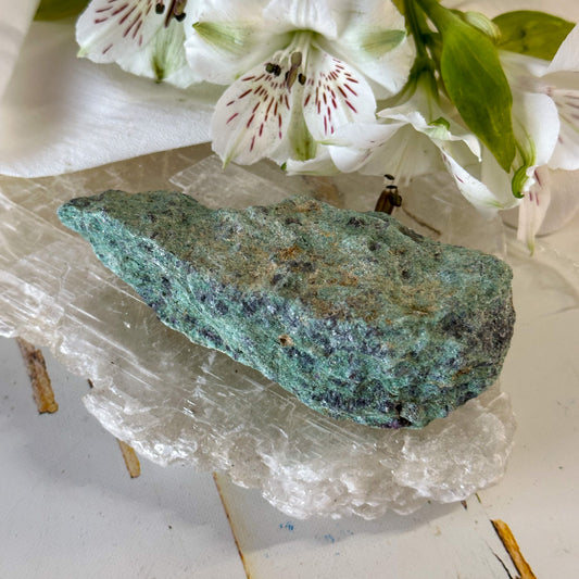 Raw Ruby Fuschite #1039-Happily Zen