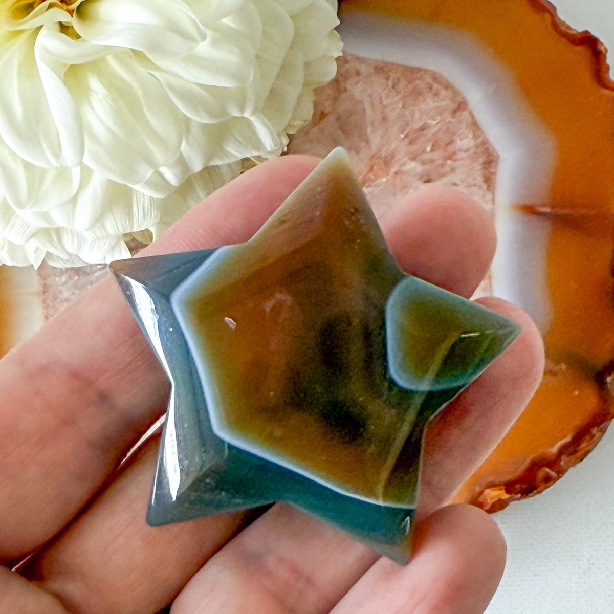Red Agate Star #1189-Happily Zen