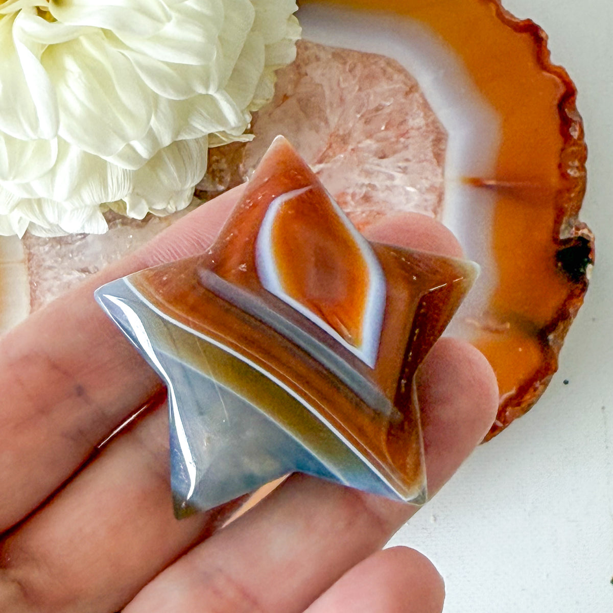 Red Agate Star #1190-Happily Zen