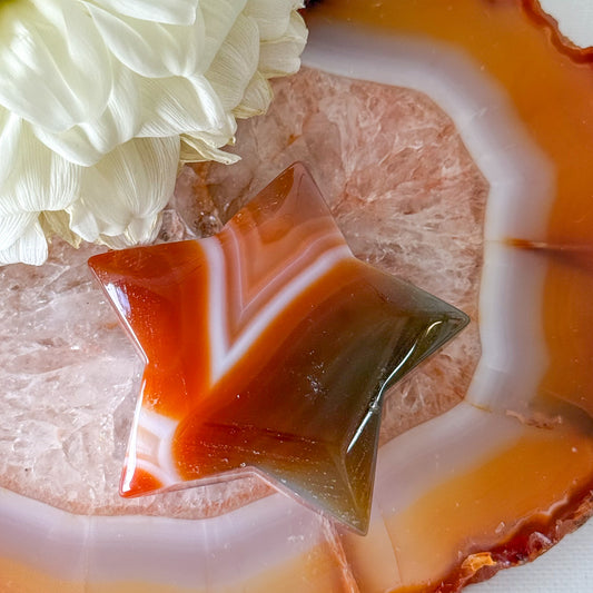 Red Agate Star #1191-Happily Zen