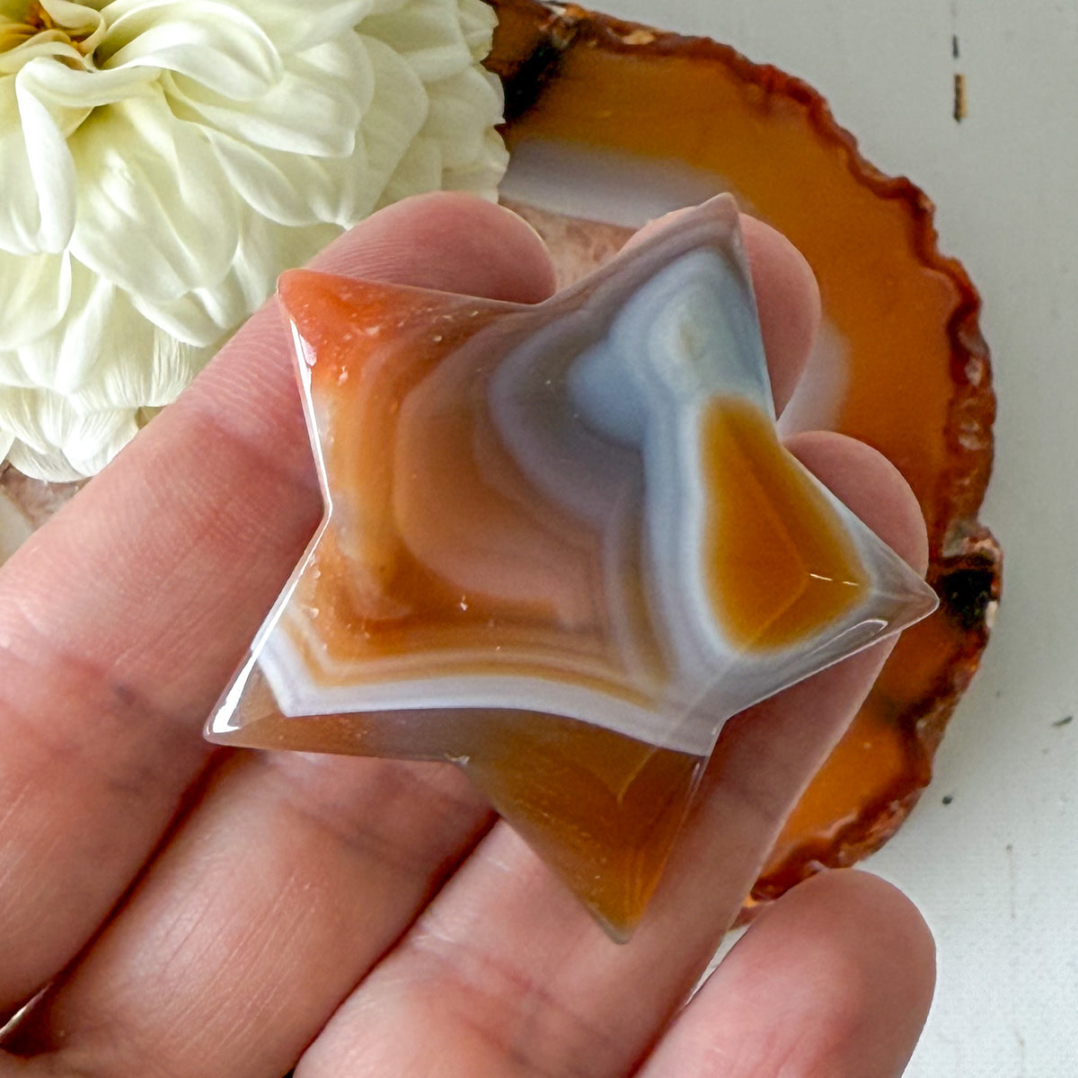 Red Agate Star #1192-Happily Zen