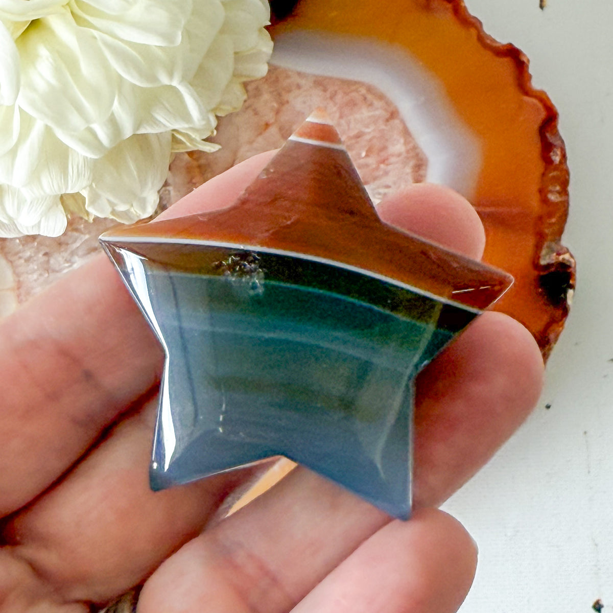 Red Agate Star #1193-Happily Zen