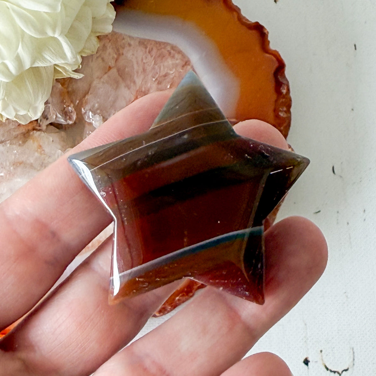 Red Agate Star #1194-Happily Zen