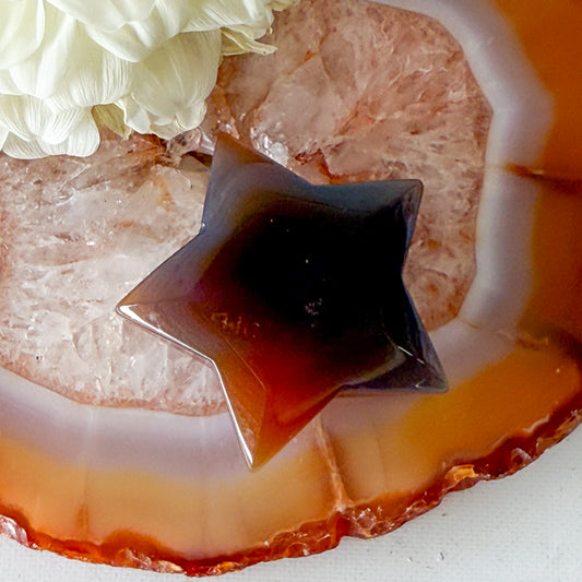 Red Agate Star #1195-Happily Zen
