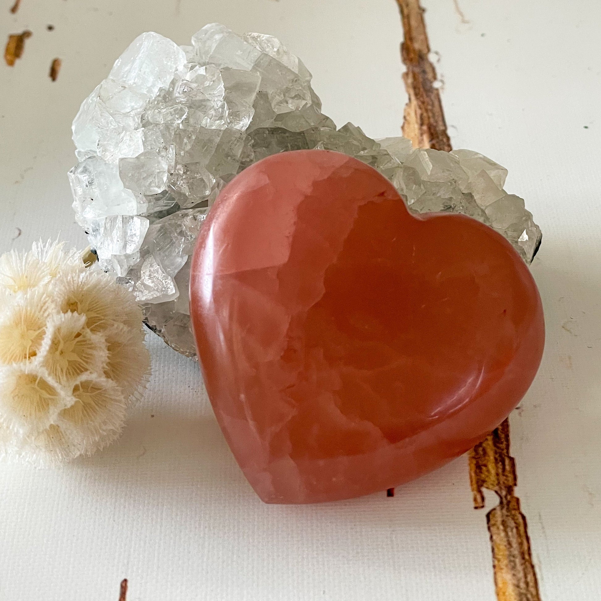 Rose Calcite Heart #453-Happily Zen