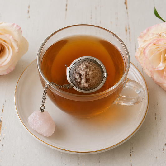 Rose Quartz Crystal Tea Strainer #928-Happily Zen