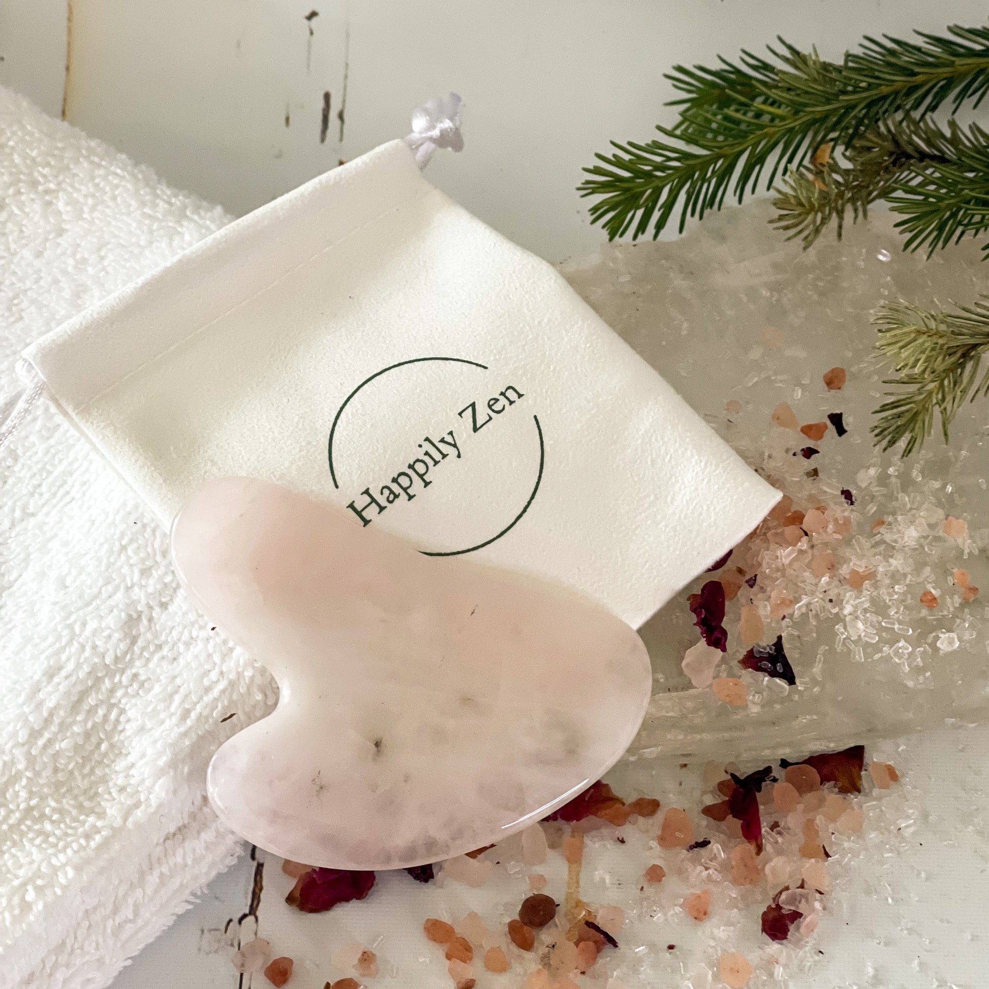 Rose Quartz Gua Sha-Happily Zen