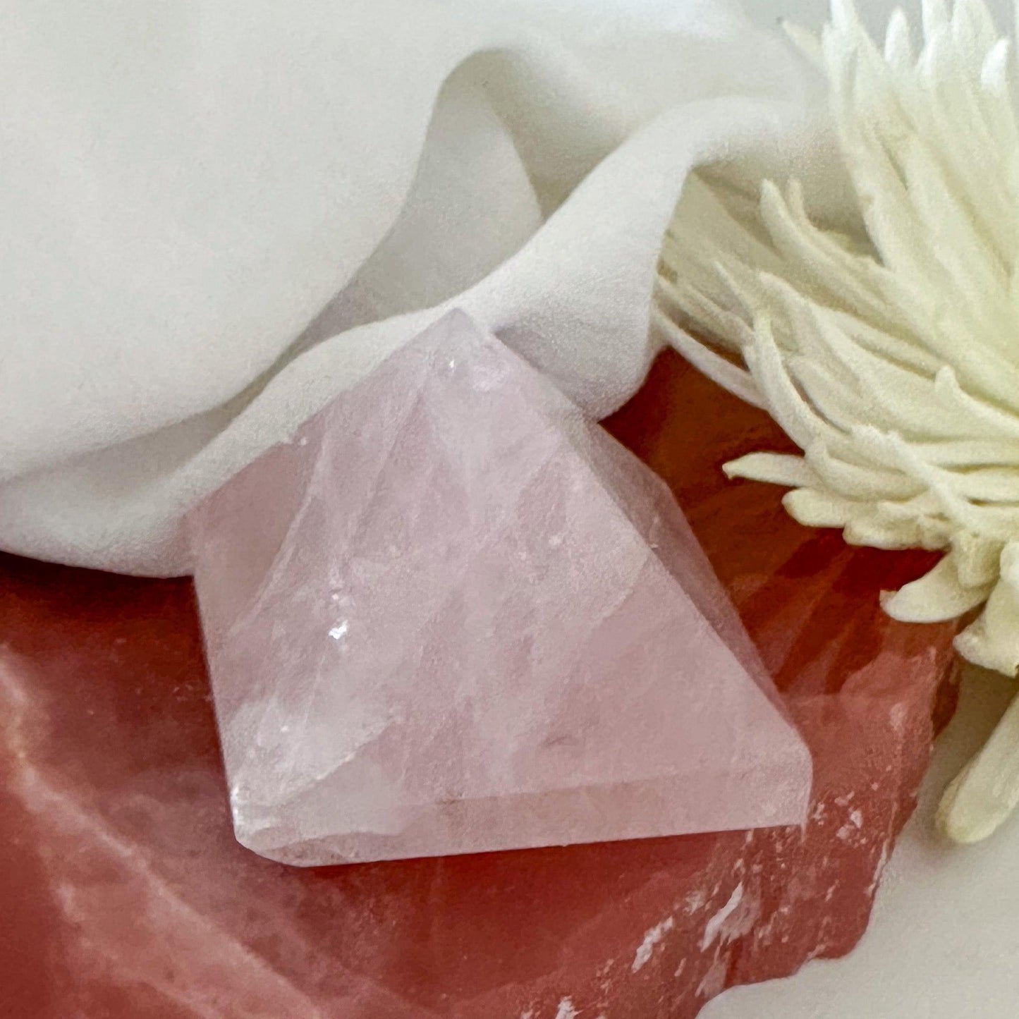 Rose Quartz Pyramid #621-Happily Zen