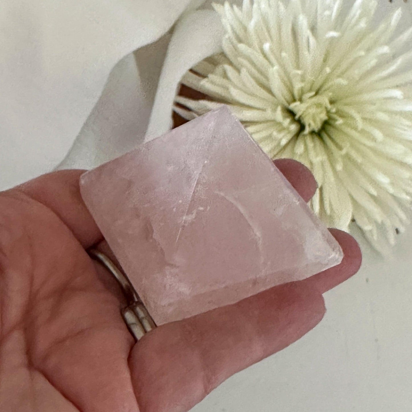 Rose Quartz Pyramid #621-Happily Zen