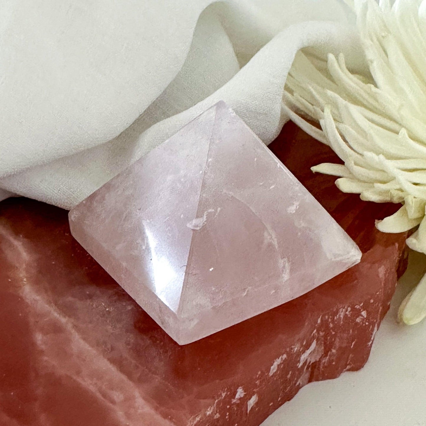 Rose Quartz Pyramid #621-Happily Zen