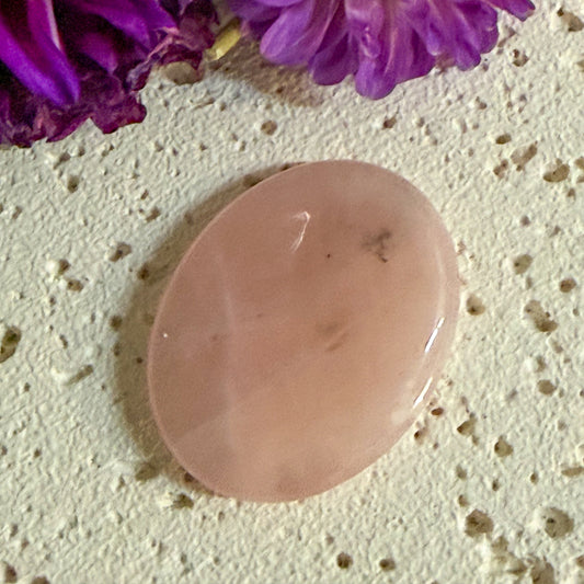 Rose Quartz Worry Stone #1323-Happily Zen