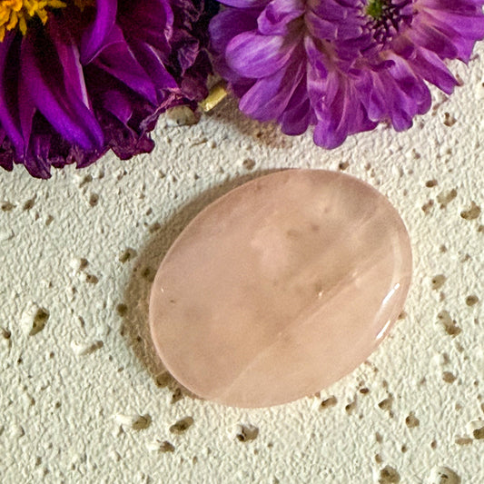 Rose Quartz Worry Stone #1325-Happily Zen
