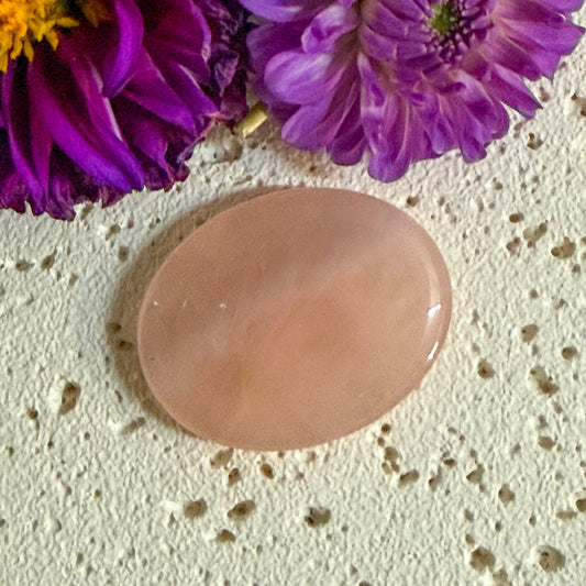 Rose Quartz Worry Stone #1327-Happily Zen