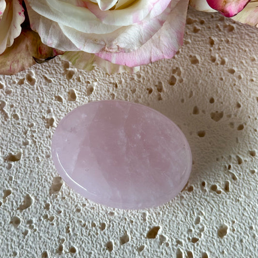 Rose Quartz Worry Stone #980-Happily Zen