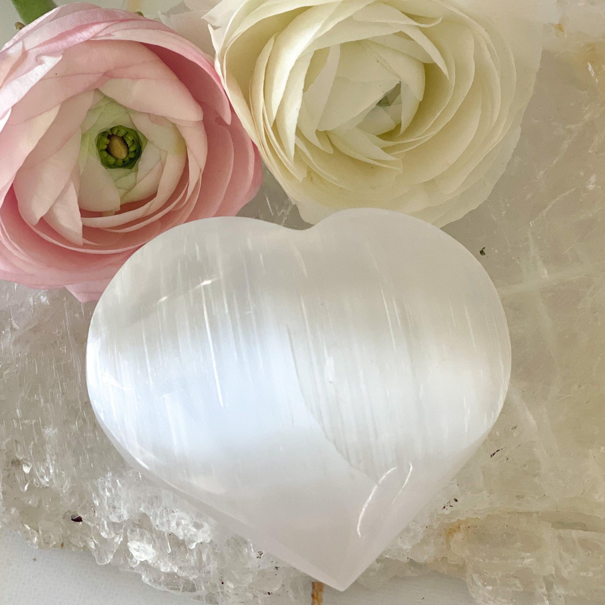 Selenite Heart - Intuitively Chosen-Happily Zen