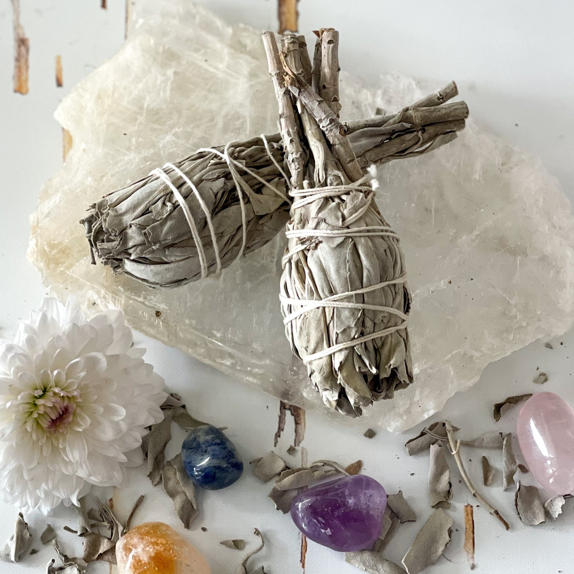 Small White Sage Wand-Happily Zen