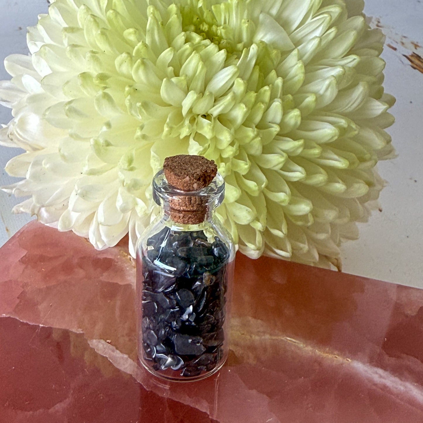 Smokey Quartz Crystal Chip Bottle #1390-Happily Zen