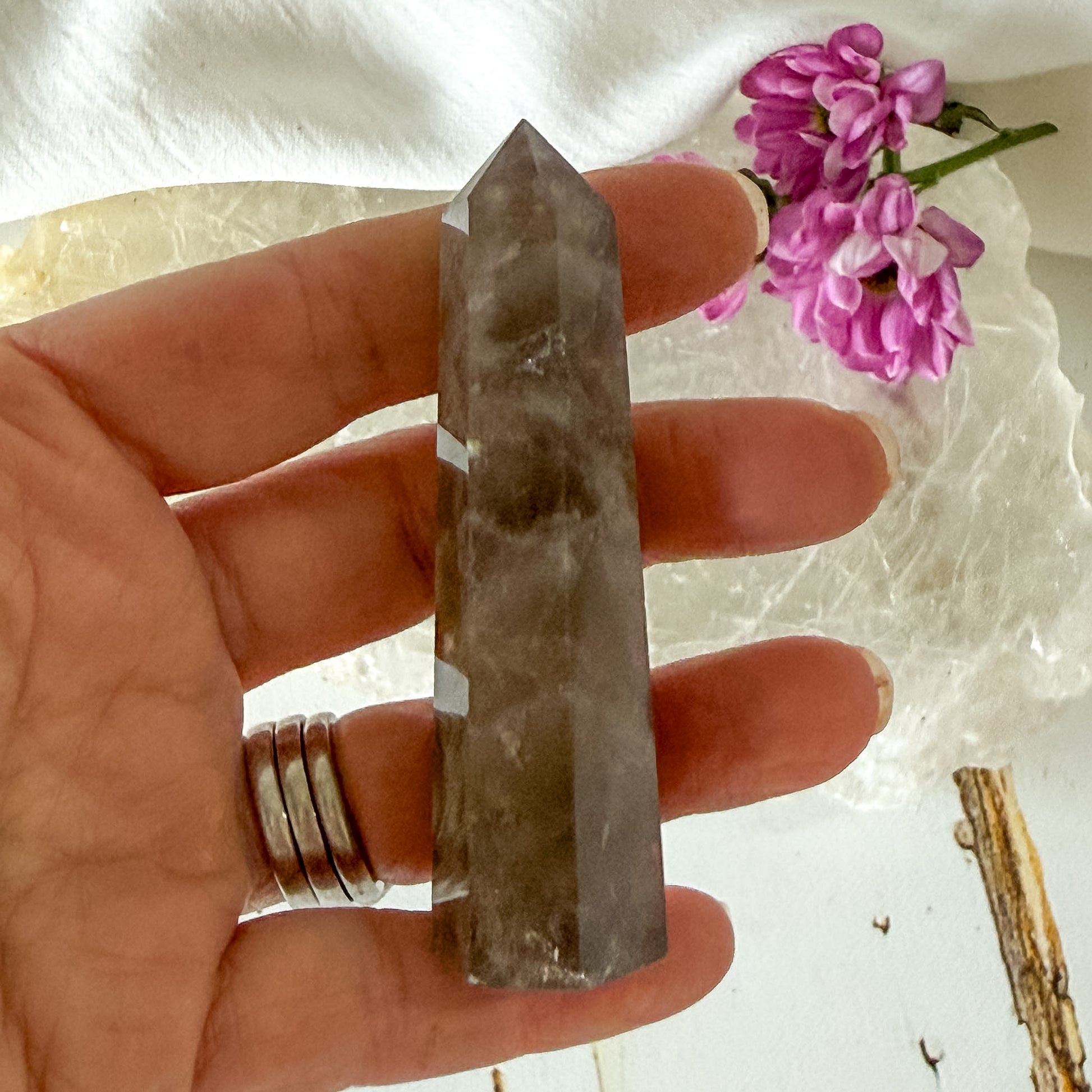 Smokey Quartz Tower #1340-Happily Zen