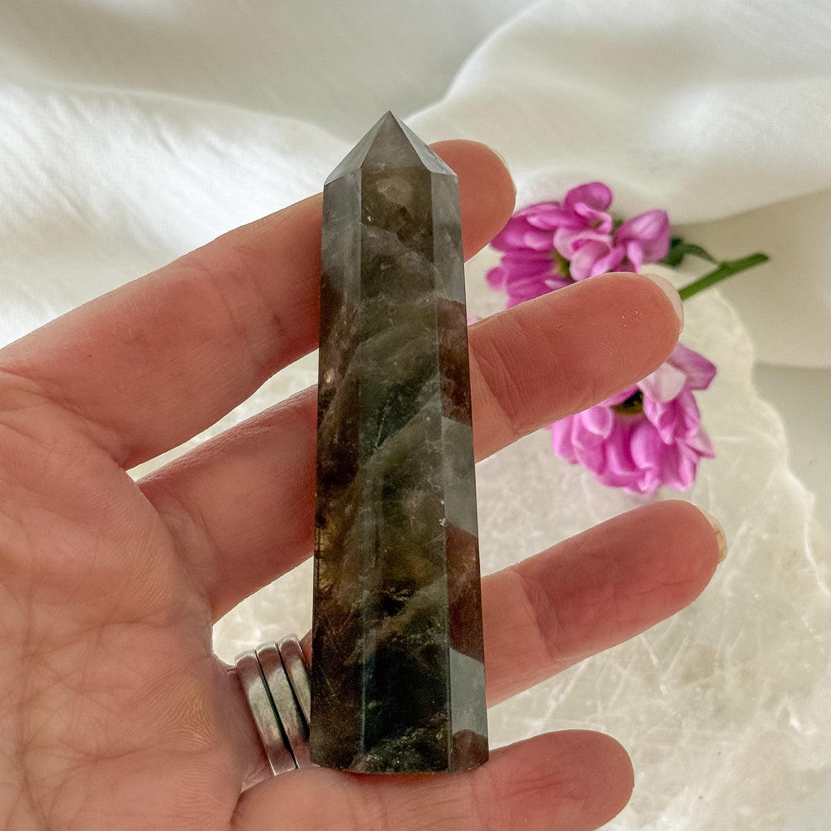 Smokey Quartz Tower #1341-Happily Zen