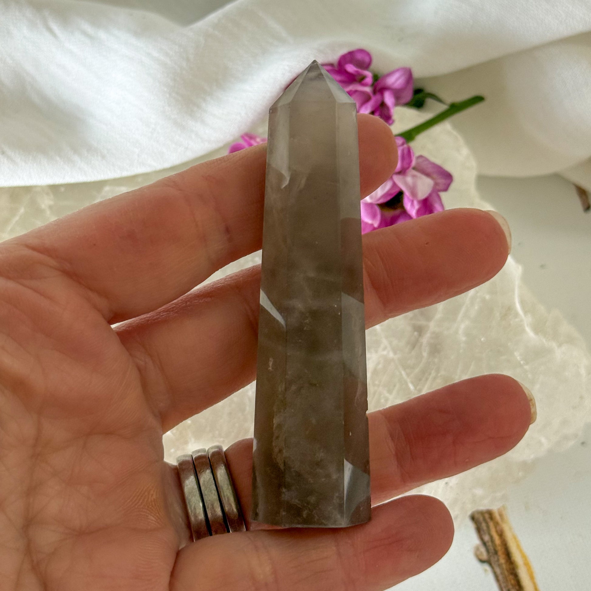 Smokey Quartz Tower #1342-Happily Zen