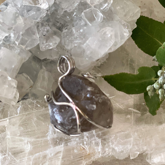 Smokey Quartz Wire Wrapped Pendant #233-Happily Zen